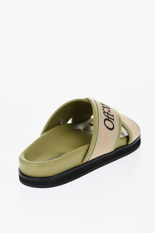 Leather Criss Cross CLOUD Logoed Slides