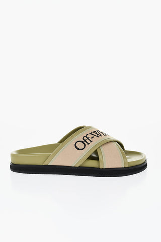 Leather Criss Cross CLOUD Logoed Slides