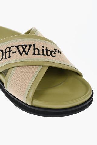 Leather Criss Cross CLOUD Logoed Slides