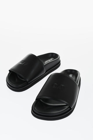 Leather CLOUD OFF STAMP Slides