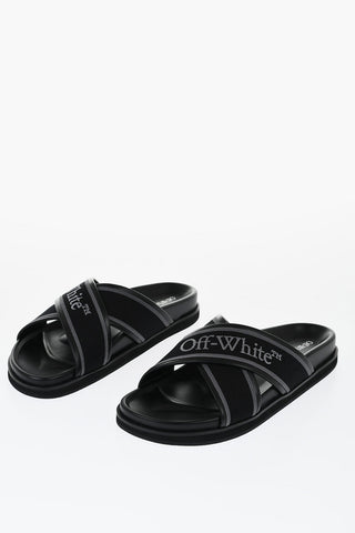 Leather Criss Cross CLOUD Logoed Slides
