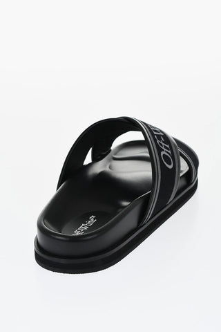 Leather Criss Cross CLOUD Logoed Slides