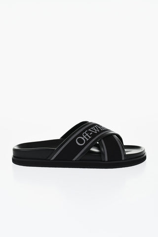 Leather Criss Cross CLOUD Logoed Slides