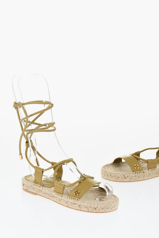 Lace-Up ESPADRILLAS Leather Sandals