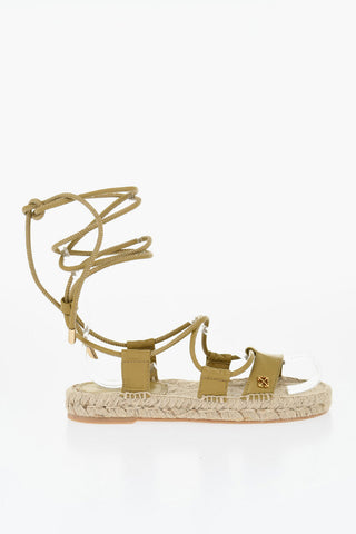 Lace-Up ESPADRILLAS Leather Sandals