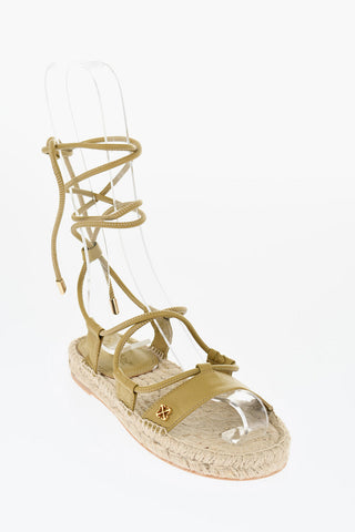 Lace-Up ESPADRILLAS Leather Sandals