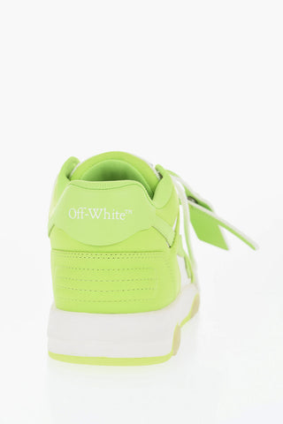 Leather OUT OF OFFICE Low-Top Sneakers With Neon Details