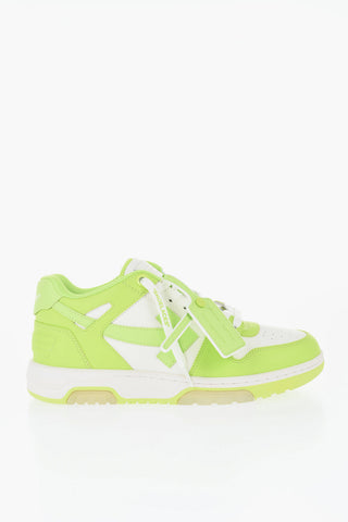 Leather OUT OF OFFICE Low-Top Sneakers With Neon Details