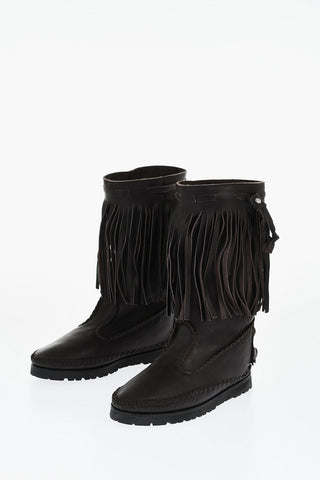 Stiefel Mid FRINGES aus Leder