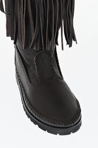 Stiefel Mid FRINGES aus Leder