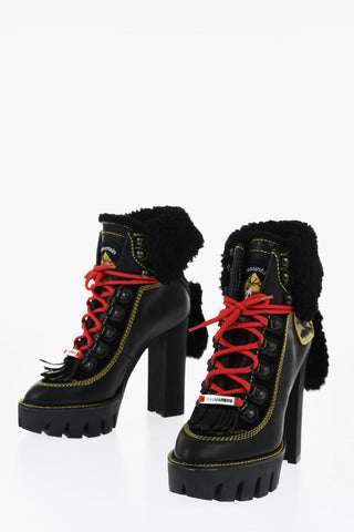 Leather CANADA HIKE Platform Booties with Carrion Sole 13cm