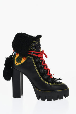 Leather CANADA HIKE Platform Booties with Carrion Sole 13cm