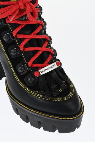 Leather CANADA HIKE Platform Booties with Carrion Sole 13cm