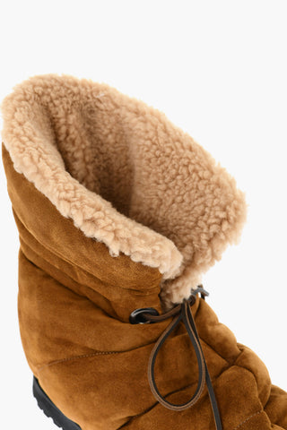 Quilted Suede WOOD LOVER Booties with Shearling Detail