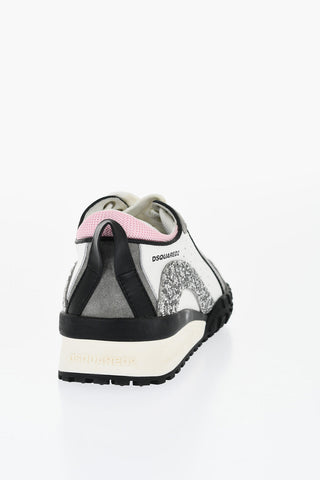 LEGEND Suede and Leather Sneakers with Glittered Detail