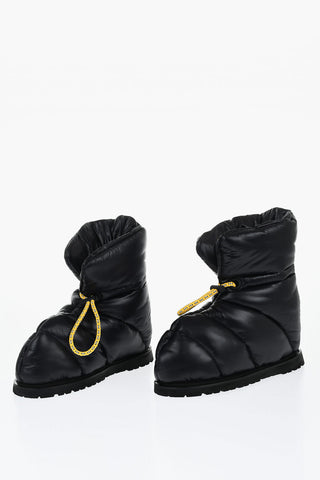 Quilted Nylon PUFFY Booties with Drawstringed Closure