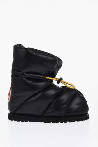 Quilted Nylon PUFFY Booties with Drawstringed Closure