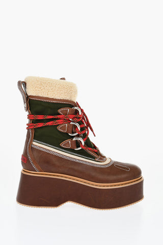 Stivaletti Platform CANADA HIKING con Suola Effetto Legno