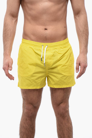 ICON Boxer-Badehose aus Stretch-Nylon mit Maxi-Kontrastlogo