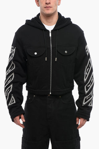 Felpa Hoodie VARSITY DIAGS con Zip Frontale e Tasche Utility