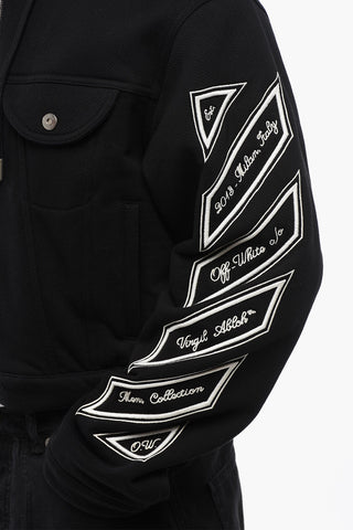 Felpa Hoodie VARSITY DIAGS con Zip Frontale e Tasche Utility