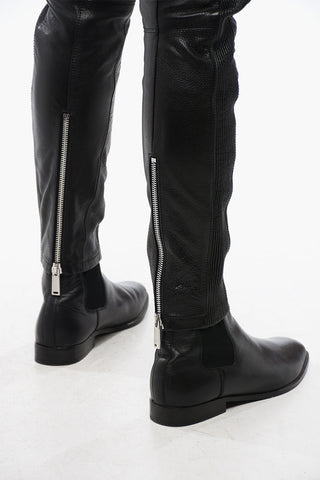 Leather Biker Pants with Zip Detail