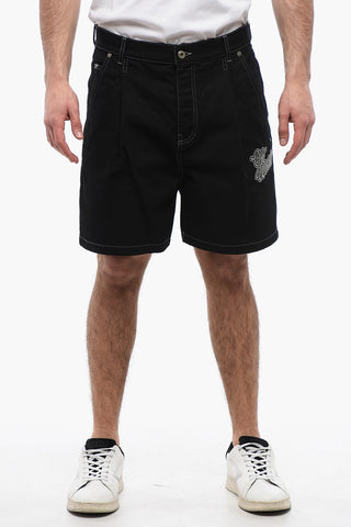 Single-pleated 90SLOGO Denim Shorts