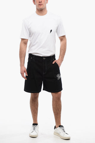 Single-pleated 90SLOGO Denim Shorts