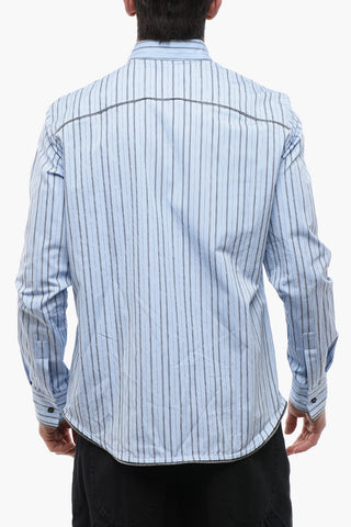 Popeline-Hemd ZIP ROUND mit Balanced-Streifenmuster