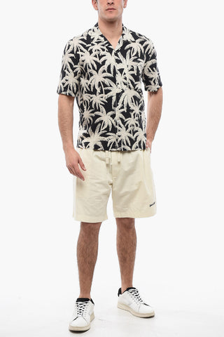 Breast-pocketed PALM ALLOVER Bowling Shirt