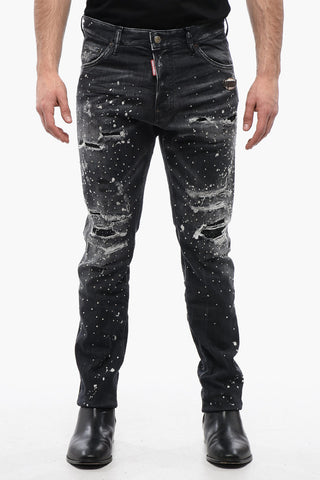 Distressed Cool Guy Denims with Studs