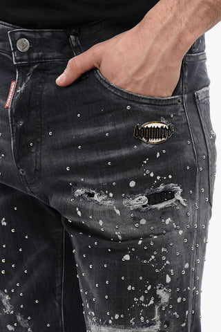 Distressed Cool Guy Denims with Studs