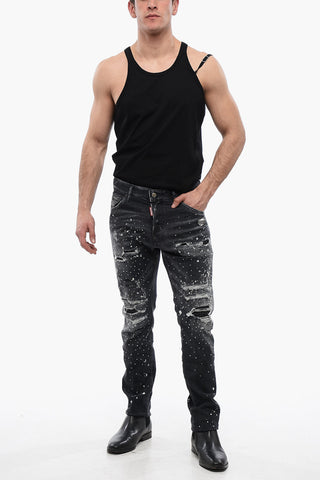 Distressed Cool Guy Denims with Studs