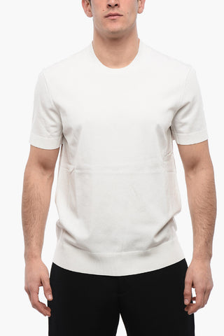 T-Shirt in Maglia TECNO con Orli a Costine