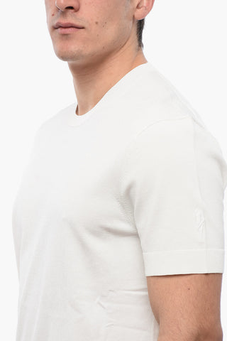 T-Shirt in Maglia TECNO con Orli a Costine