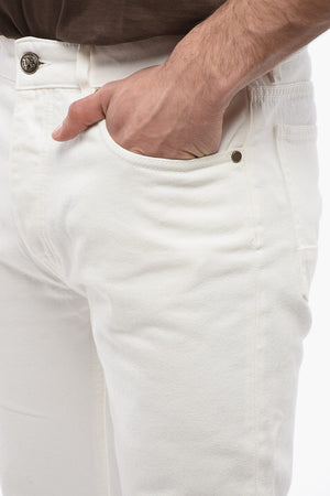 Jeans 5 Tasche Slim Fit con Passanti 18cm
