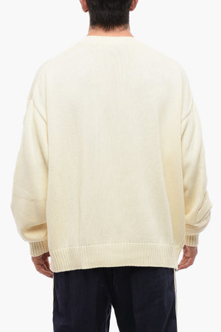 Cotton Sweater with Embossed Logo