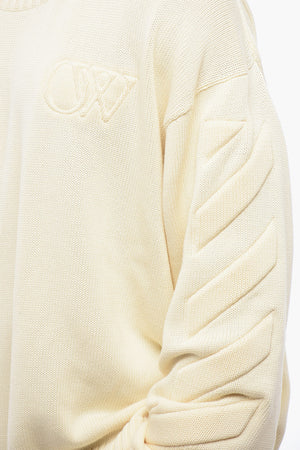 Baumwollpullover mit erhabenem Logo