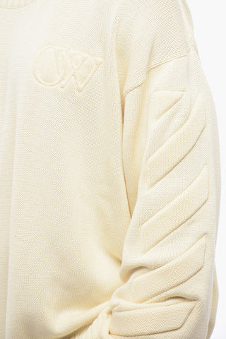 Cotton Sweater with Embossed Logo