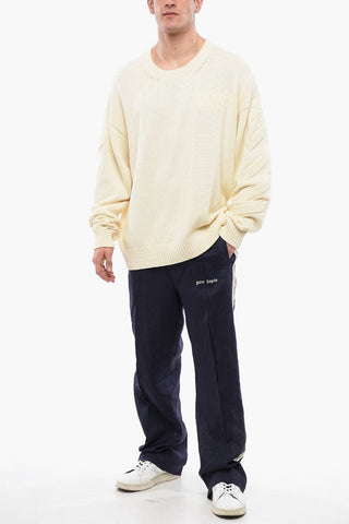 Cotton Sweater with Embossed Logo