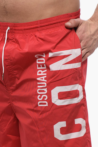 ICON Nylon Swim Shorts with Maxi Printed Logo