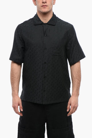FOR EVER Camicia Bowling in Misto Seta Jacquard
