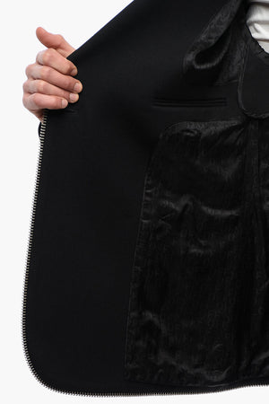 Wool Blazer ZIP AROUND With Classic Lapel