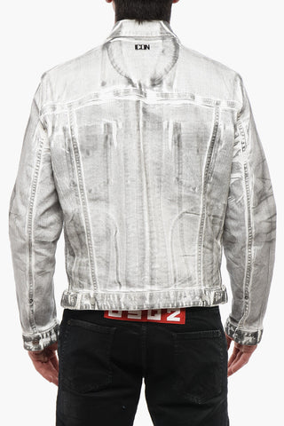 Denim Jacket with Trompe l'oeil Effect