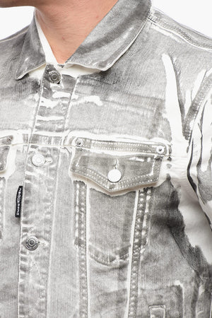 Giubbotto in Denim Effetto Trompe l'oeil