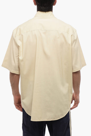 Camicia Button-down in Misto Lana con Taschino