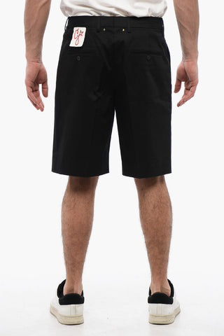Solid Color Single Pleat Shorts with Belt Loops