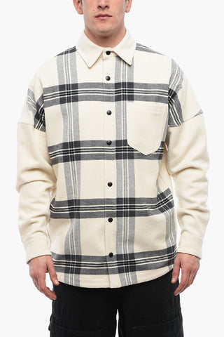 Plaid Check Flannel Overshirt with Embroidered Logo