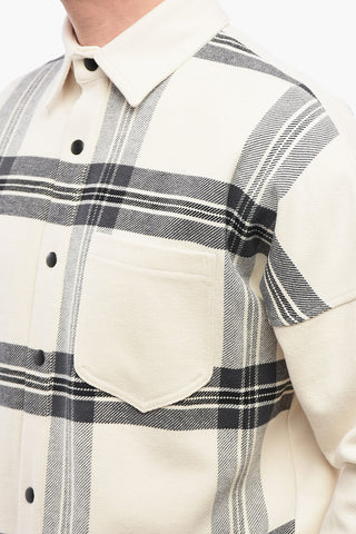 Plaid Check Flannel Overshirt with Embroidered Logo