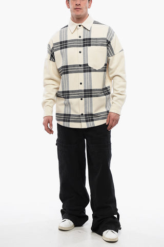 Plaid Check Flannel Overshirt with Embroidered Logo